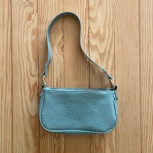 ASOS 90s Shoulder Bag in Powder Blue Croc